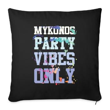 Mykonos Party Vibes - Housse de coussin décorative 45 x 45 cm - noir - Devant