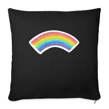 Dessin arc-en-ciel LGBTQ Gay - Housse de coussin décorative 45 x 45 cm - noir - Devant