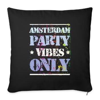 Ambiance de fête à Amsterdam - Housse de coussin décorative 45 x 45 cm - noir - Devant