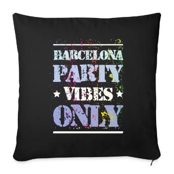 Ambiance de fête à Barcelone - Housse de coussin décorative 45 x 45 cm - noir - Devant