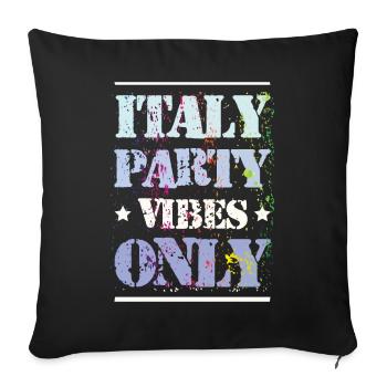 Italie Party Vibes - Housse de coussin décorative 45 x 45 cm - noir - Devant