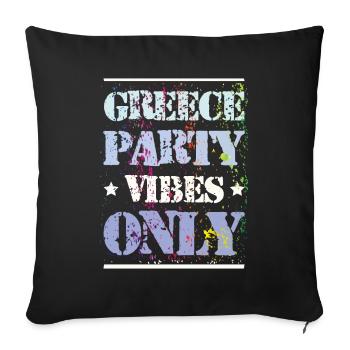 Greece Party Vibes - Sofa pillowcase 17,3'' x 17,3'' (45 x 45 cm) - black - Front