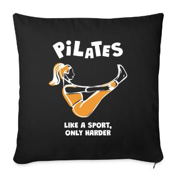 Pilates comme un entraînement sportif - Housse de coussin décorative 45 x 45 cm - noir - Devant