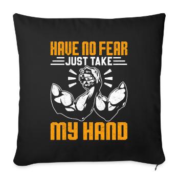 Arm wrestling arm wrestler - Sofa pillowcase 17,3'' x 17,3'' (45 x 45 cm) - black - Front