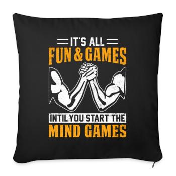 Arm wrestling arm wrestler - Sofa pillowcase 17,3'' x 17,3'' (45 x 45 cm) - black - Front