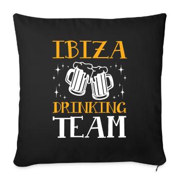 Ibiza Drinking Team - Sofa pillowcase 17,3'' x 17,3'' (45 x 45 cm) - black - Front