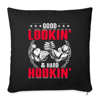 Arm wrestling arm wrestler - Sofa pillowcase 17,3'' x 17,3'' (45 x 45 cm) - black - Front