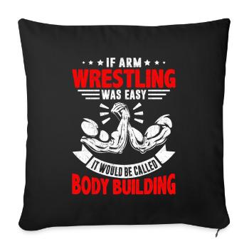 Arm wrestler - Sofa pillowcase 17,3'' x 17,3'' (45 x 45 cm) - black - Front