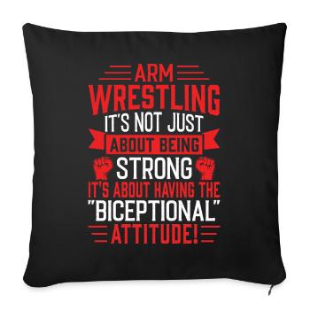 Arm wrestler - Sofa pillowcase 17,3'' x 17,3'' (45 x 45 cm) - black - Front