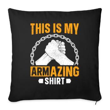 Arm wrestling arm wrestler - Sofa pillowcase 17,3'' x 17,3'' (45 x 45 cm) - black - Front