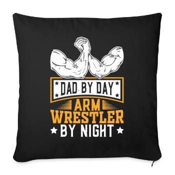 Arm wrestling - Sofa pillowcase 17,3'' x 17,3'' (45 x 45 cm) - black - Front