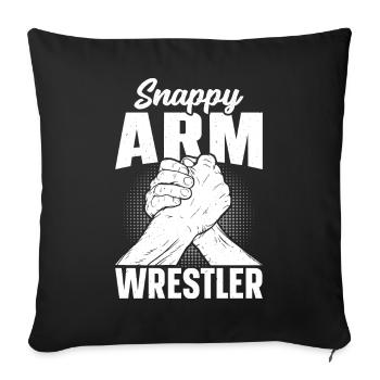 Arm wrestling - Sofa pillowcase 17,3'' x 17,3'' (45 x 45 cm) - black - Front