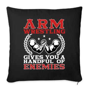 Arm wrestling - Sofa pillowcase 17,3'' x 17,3'' (45 x 45 cm) - black - Front