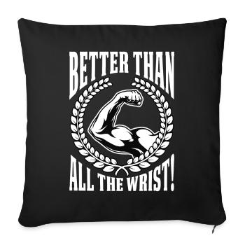 Arm wrestling arm wrestler - Sofa pillowcase 17,3'' x 17,3'' (45 x 45 cm) - black - Front