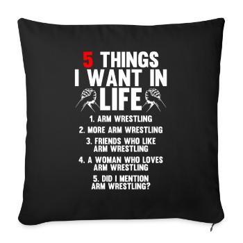 Arm wrestler - Sofa pillowcase 17,3'' x 17,3'' (45 x 45 cm) - black - Front
