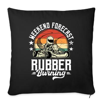 Go-Kart Racing Weekend Forecast Rubber Burning - Sofa pillowcase 17,3'' x 17,3'' (45 x 45 cm) - black - Front