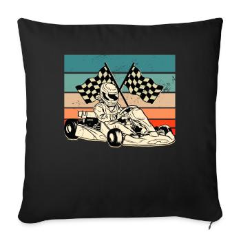 Retro Karting - Sofakissenbezug 45 x 45 cm - Schwarz - Vorne
