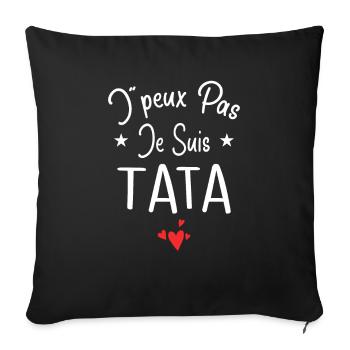 Tante / Tata / Marraine / Oncle / Nourrice / Bébé - Housse de coussin décorative 45 x 45 cm - noir - Devant