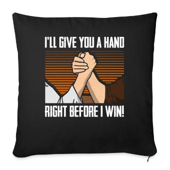 Arm wrestling arm wrestler - Sofa pillowcase 17,3'' x 17,3'' (45 x 45 cm) - black - Front
