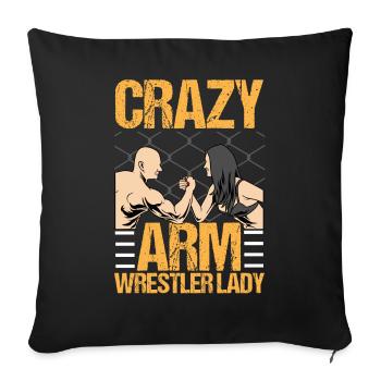 Arm wrestling - Sofa pillowcase 17,3'' x 17,3'' (45 x 45 cm) - black - Front