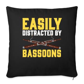 Bassoonist - Sofa pillowcase 17,3'' x 17,3'' (45 x 45 cm) - black - Front