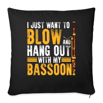 Basson - Housse de coussin décorative 45 x 45 cm - noir - Devant