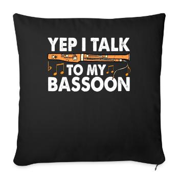 Bassoonist - Sofa pillowcase 17,3'' x 17,3'' (45 x 45 cm) - black - Front