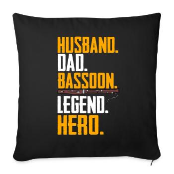 Bassoonist - Sofa pillowcase 17,3'' x 17,3'' (45 x 45 cm) - black - Front