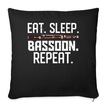 Bassoonist - Sofa pillowcase 17,3'' x 17,3'' (45 x 45 cm) - black - Front