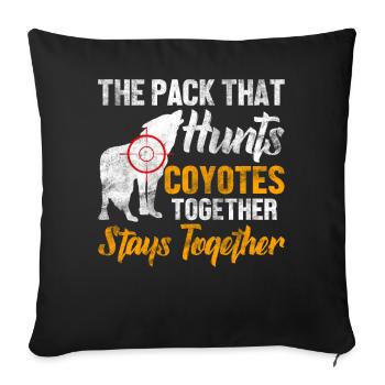 Coyote Hunt Coyote Hunter Yote - Housse de coussin décorative 45 x 45 cm - noir - Devant