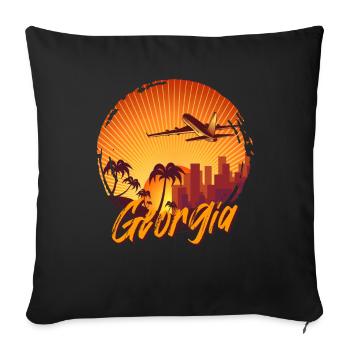 Géorgie - Housse de coussin décorative 45 x 45 cm - noir - Devant