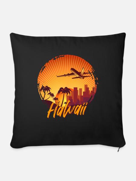 hawaii - Sofakissenbezug 45 x 45 cm - Schwarz