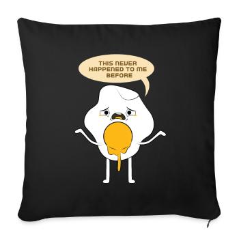 Oeuf drôle, viens vite - Housse de coussin décorative 45 x 45 cm - noir - Devant