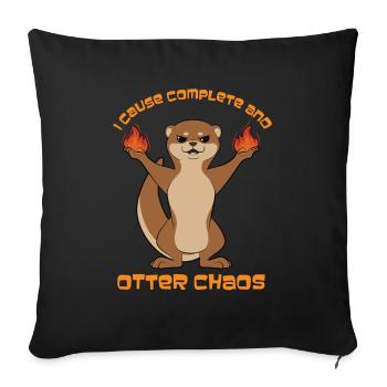 Otter - Sofakissenbezug 45 x 45 cm - Schwarz - Vorne