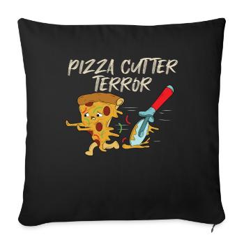 Pizza Cutter Terror - Sofa pillowcase 17,3'' x 17,3'' (45 x 45 cm) - black - Front