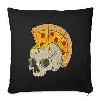 Skull Pizza - Housse de coussin décorative 45 x 45 cm - noir - Devant