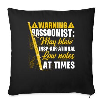 Fagott - Sofakissenbezug 45 x 45 cm - Schwarz - Vorne