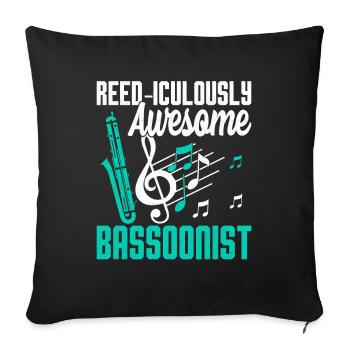 Bassoon - Sofa pillowcase 17,3'' x 17,3'' (45 x 45 cm) - black - Front
