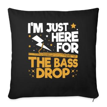 Basson bassoniste - Housse de coussin décorative 45 x 45 cm - noir - Devant