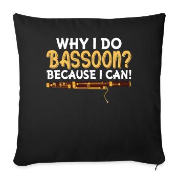 Bassoonist - Sofa pillowcase 17,3'' x 17,3'' (45 x 45 cm) - black - Front