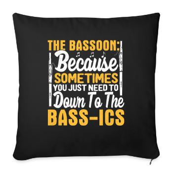 Basson - Housse de coussin décorative 45 x 45 cm - noir - Devant