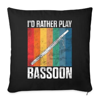 Bassoonist - Sofa pillowcase 17,3'' x 17,3'' (45 x 45 cm) - black - Front