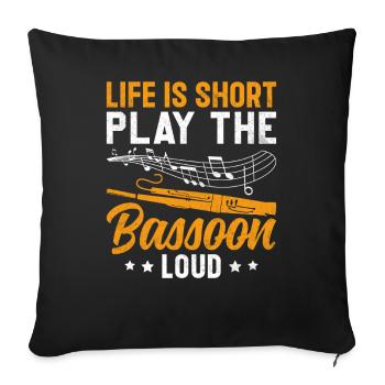Bassoonist - Sofa pillowcase 17,3'' x 17,3'' (45 x 45 cm) - black - Front
