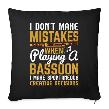 Bassoonist - Sofa pillowcase 17,3'' x 17,3'' (45 x 45 cm) - black - Front