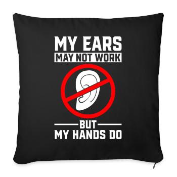 Deaf Pride Awareness ASL - Sofa pillowcase 17,3'' x 17,3'' (45 x 45 cm) - black - Front