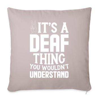 Deaf Pride ASL Sign Language - Sofa pillowcase 17,3'' x 17,3'' (45 x 45 cm) - light taupe - Front