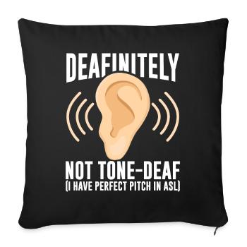 Deaf Pride Awareness ASL Gebärdensprache - Sofakissenbezug 45 x 45 cm - Schwarz - Vorne