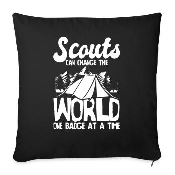 Insigne scout - Housse de coussin décorative 45 x 45 cm - noir - Devant