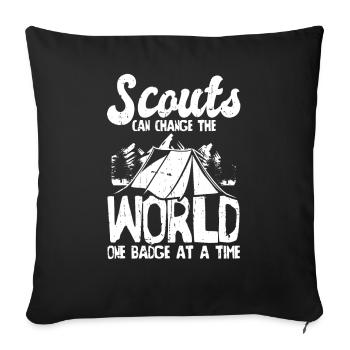 Insigne scout - Housse de coussin décorative 45 x 45 cm - noir - Devant