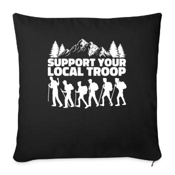 Soutien scout - Housse de coussin décorative 45 x 45 cm - noir - Devant